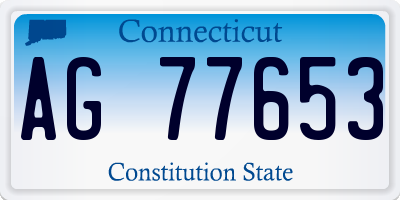 CT license plate AG77653