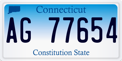 CT license plate AG77654
