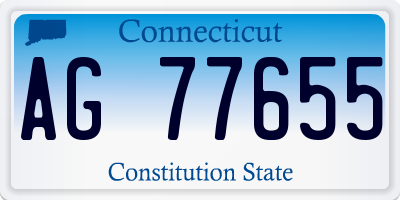 CT license plate AG77655