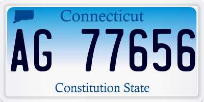CT license plate AG77656