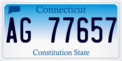 CT license plate AG77657