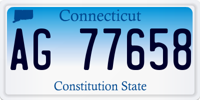 CT license plate AG77658