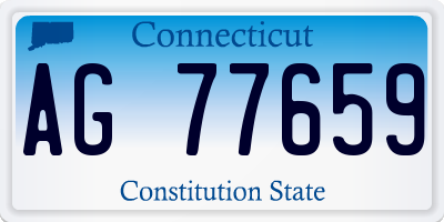 CT license plate AG77659