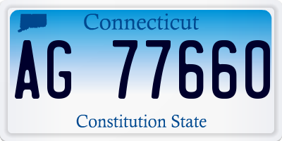 CT license plate AG77660