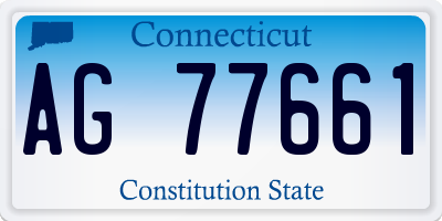 CT license plate AG77661