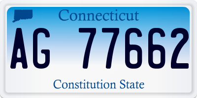CT license plate AG77662
