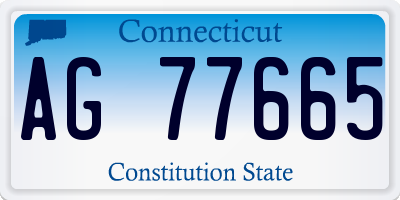 CT license plate AG77665