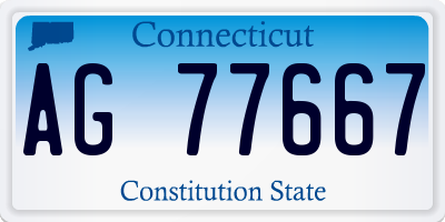 CT license plate AG77667