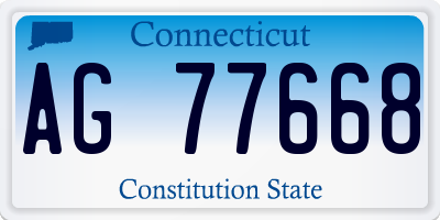 CT license plate AG77668