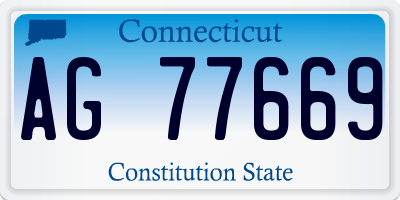 CT license plate AG77669