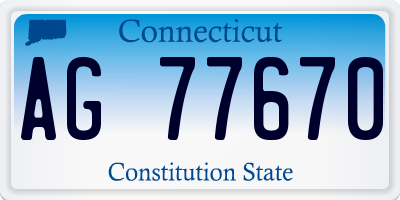 CT license plate AG77670