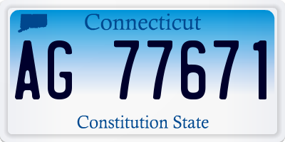 CT license plate AG77671