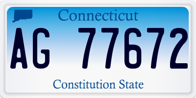 CT license plate AG77672