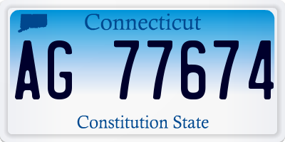 CT license plate AG77674