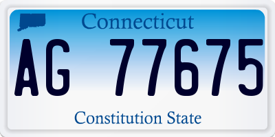 CT license plate AG77675