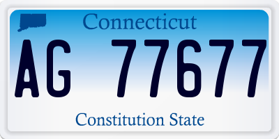 CT license plate AG77677