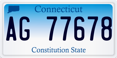 CT license plate AG77678