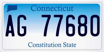 CT license plate AG77680