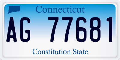 CT license plate AG77681