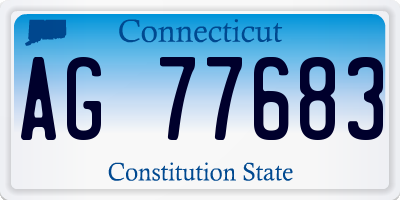 CT license plate AG77683