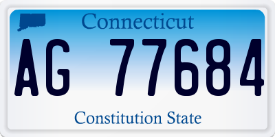 CT license plate AG77684