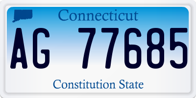 CT license plate AG77685