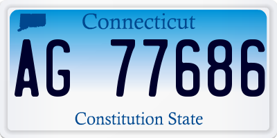 CT license plate AG77686