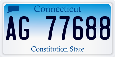 CT license plate AG77688