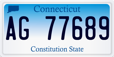 CT license plate AG77689