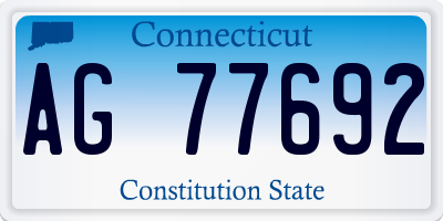 CT license plate AG77692