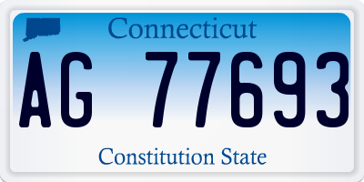 CT license plate AG77693