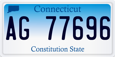 CT license plate AG77696