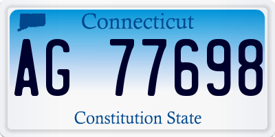 CT license plate AG77698