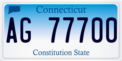 CT license plate AG77700