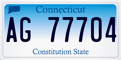 CT license plate AG77704