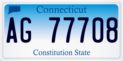 CT license plate AG77708