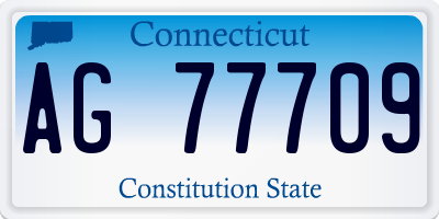 CT license plate AG77709