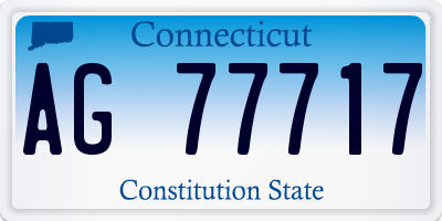 CT license plate AG77717
