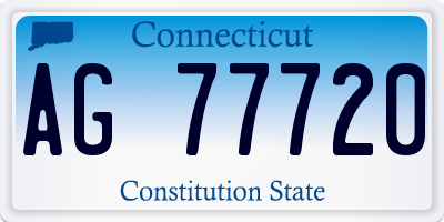 CT license plate AG77720