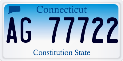 CT license plate AG77722