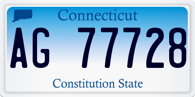 CT license plate AG77728