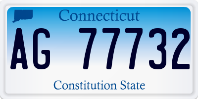 CT license plate AG77732