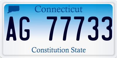 CT license plate AG77733