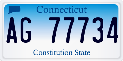 CT license plate AG77734