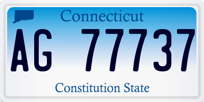 CT license plate AG77737