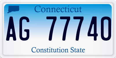CT license plate AG77740