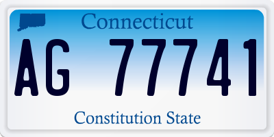 CT license plate AG77741