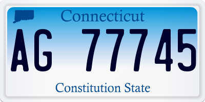 CT license plate AG77745