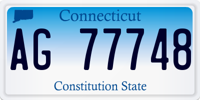 CT license plate AG77748