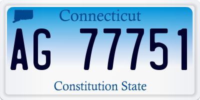 CT license plate AG77751